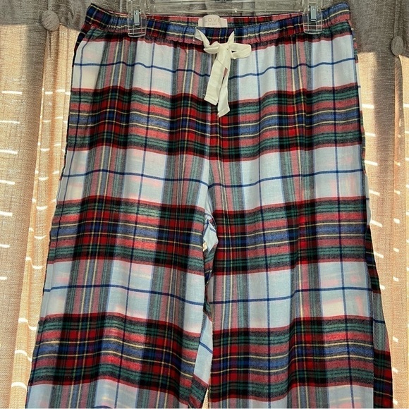 LOVE By Gap Red Plaid Flannel Pajama Two Piece Set Size Medium - Picture 4 of 16